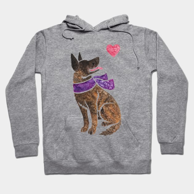 Watercolour Dutch Shepherd Hoodie by animalartbyjess